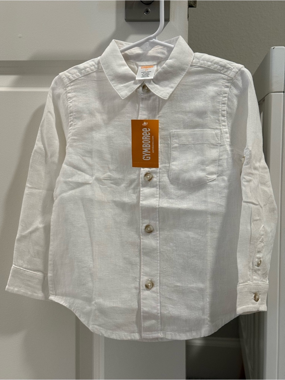 Gymboree White Button-Down Long Sleeve Shirt for Kids